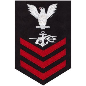 Navy E6 Male Rating Badge: Special Warfare Operator, blue