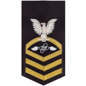 Navy E7 Male Rating Badge: Aviation Electronics Technician, vanchief on blue