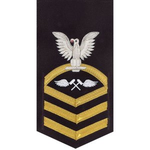 Navy E7 Male Rating Badge: Aviation Structure Mechanic, vanchief on blue
