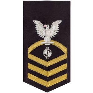 Navy E7 Male Rating Badge: Engineering Aide, vanchief on blue