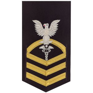 Navy E7 Male Rating Badge: Hospital Corpsman, vanfine on blue