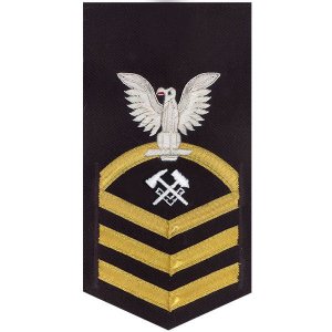 Navy E7 Male Rating Badge: Hull Maintenance Technician, vanchief on blue