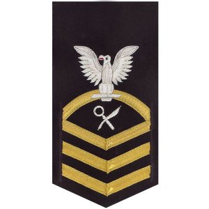 Navy E7 Male Rating Badge: Intelligence Specialist, vanchief on blue