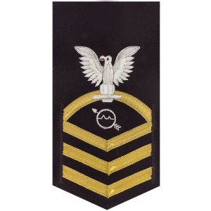 Navy E7 Male Rating Badge: Operations Specialist, vanchief on blue