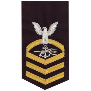 Navy E7 Male Rating Badge: Special Warfare Operator, vanchief on blue