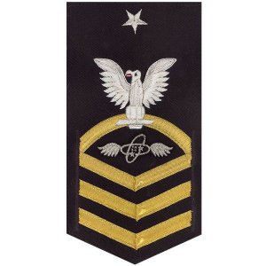 Navy E8 Male Rating Badge: Aviation Electronics Technician, vanchief on blue