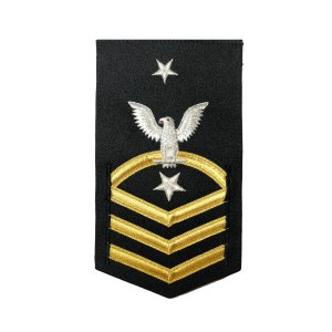 Navy E8 Male Rating Badge: Command Senior Chief, vanchief on blue