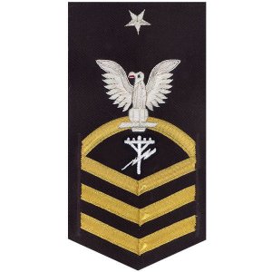 Navy E8 Male Rating Badge: Construction Electrician, vanchief on blue