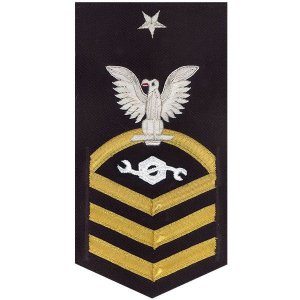 Navy E8 Male Rating Badge: Construction Mechanic, vanchief on blue
