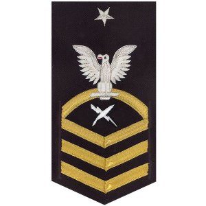 Navy E8 Male Rating Badge: Cryptologic Technician, vanchief on blue