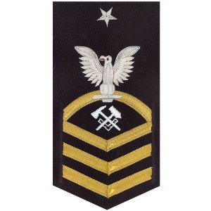 Navy E8 Male Rating Badge: Hull Maintenance Technician, vanchief on blue