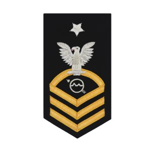 Navy E8 Male Rating Badge: Operations Specialist, vanfine on blue