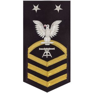 Navy E9 Male Rating Badge: Fire Control Technician, vanchief on blue