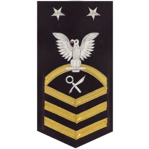 Navy E9 Male Rating Badge: Intelligence Specialist, vanchief on blue