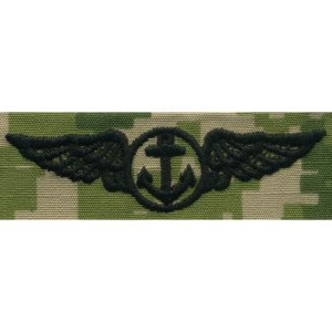 Navy Embroidered Badge: Aviation Observer, Woodland Digital NWUIII