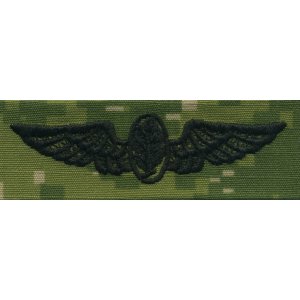 Navy Embroidered Badge: Aviation Physiologist, Woodland Digital NWUIII