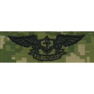 Navy Embroidered Badge: Aviation Warfare, Woodland Digital NWUIII