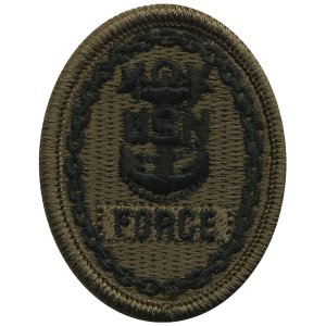 Navy Embroidered Badge: Force E-9, Woodland Digital