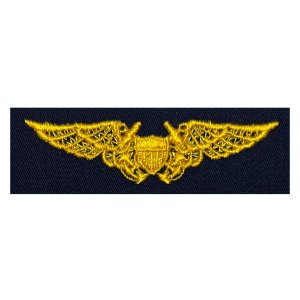 Navy Embroidered Badge: Naval Flight Officer, embroidered on coverall