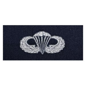 Navy Embroidered Badge: Parachute Basic, embroidered on coverall