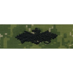 Navy Embroidered Badge: Seabee Combat Warfare, Woodland Digital
