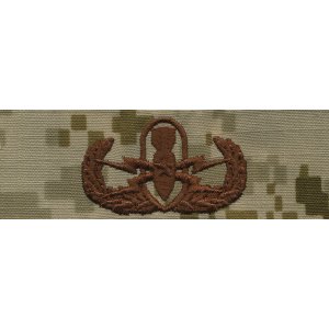 Navy Embroidered Badge: Senior E.O.D., Desert Digital