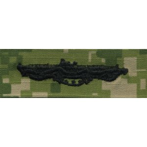 Navy Embroidered Badge: Submarine Combat Patrol, Woodland Digital