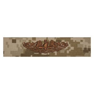 Navy Embroidered Badge: Submarine, Desert Digital