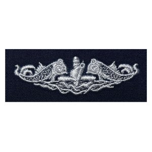 Navy Embroidered Badge: Submarine Enlisted, embroidered on coverall