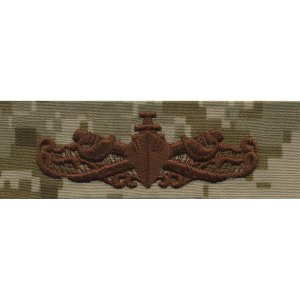 Navy Embroidered Badge: Surface Warfare Enlisted, Desert Digital