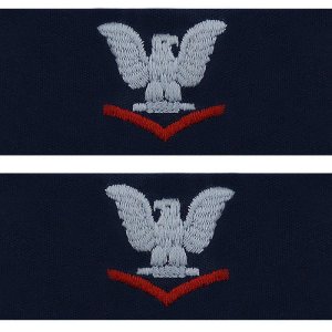 Navy Embroidered Collar Device: E4 Third Class, coverall