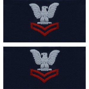Navy Embroidered Collar Device: E5 Second Class, coverall