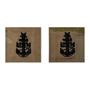 Navy Embroidered OCP with Hook: E8 Senior Chief Petty Officer SCPO