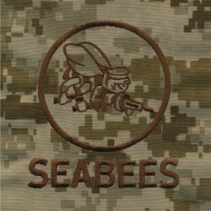 Navy Embroidered Seabee Pocket Replacement, Desert Digital