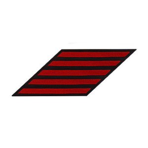 Navy Enlisted Hash Marks: Red on Blue, female, set of 5