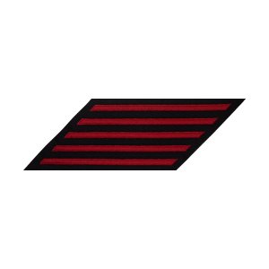 Navy Enlisted Hash Marks: Red on Blue Serge set of 5, Female, Serge for Jumper