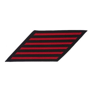 Navy Enlisted Hash Marks: Red on Blue Serge set of 6, Female, Serge for Jumper