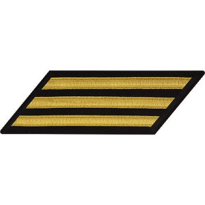 Navy Enlisted Male Hash Marks: Gold Lace on Serge, set of 3