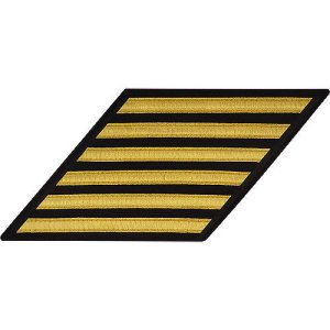 Navy Enlisted Male Hash Marks: Gold Lace on Serge, set of 6