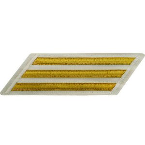 Navy Enlisted Male Hash Marks: Gold Lace on White, set of 3