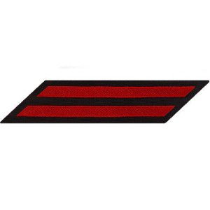 Navy Enlisted Male Hash Marks: Red Embroidered on Blue Serge, set of 2