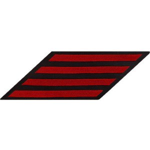 Navy Enlisted Male Hash Marks: Red Embroidered on Blue Serge, set of 4