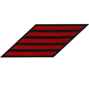 Navy Enlisted Male Hash Marks: Red Embroidered on Blue Serge, set of 5