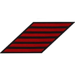 Navy Enlisted Male Hash Marks: Red Embroidered on Blue Serge, set of 6