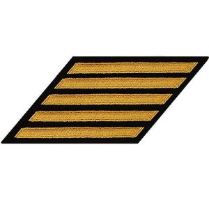 Navy Enlisted Male Hash Marks: Seaworthy Gold on Serge, set of 5