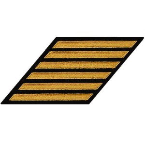 Navy Enlisted Male Hash Marks: Seaworthy Gold on Serge, set of 6