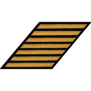 Navy Enlisted Male Hash Marks: Seaworthy Gold on Serge, set of 7