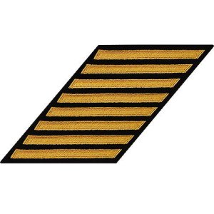 Navy Enlisted Male Hash Marks: Seaworthy Gold on Serge, set of 8