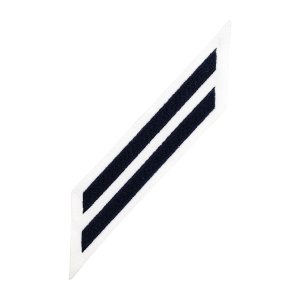 Navy Enlisted Male Hashmarks: Blue Embroidered on White CNT, set of 2
