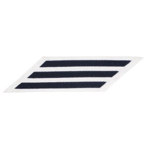 Navy Enlisted Male Hashmarks: Blue Embroidered on White CNT, set of 3